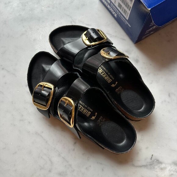Birkenstock Arizona Big Buckle -High Shine Black - (Narrow Fit) Size 7 - Picture 4 of 8